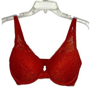 Auden push-up plunge coverage underwire bra Women’s 34 D autumn tones sienna